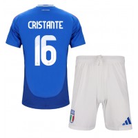 Fotbalové Dres Itálie Bryan Cristante #16 Dětské Domácí ME 2024 Krátký Rukáv (+ trenýrky)